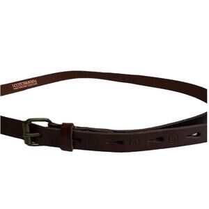 SCOTCH & SODA Couture Amsterdam Brown Women's Skinny Leather Belt Size L